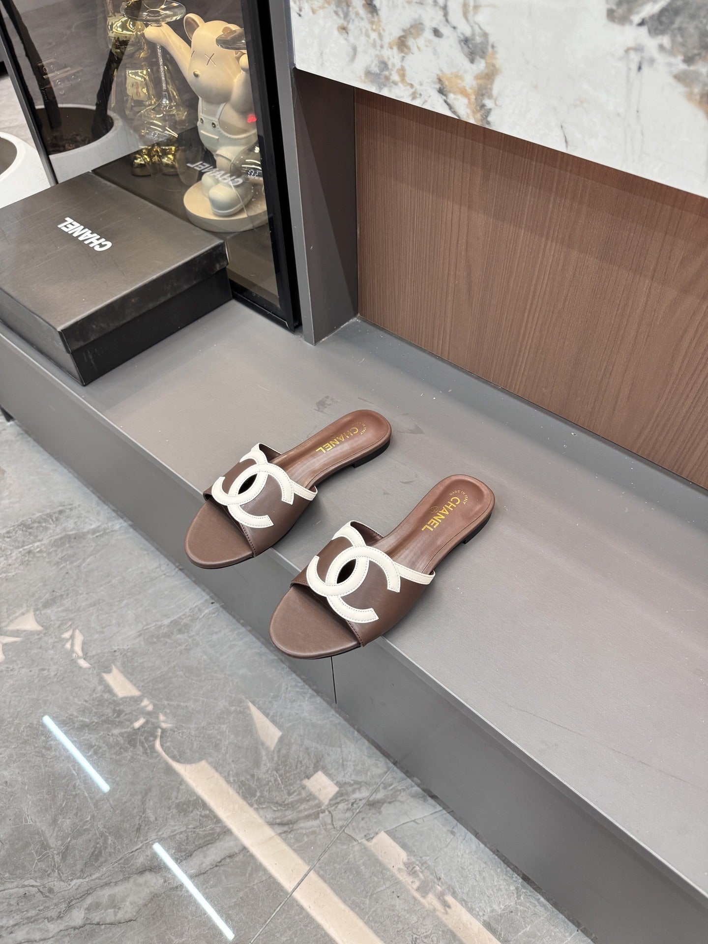 Chanel Lambskin Leather Openwork Slides