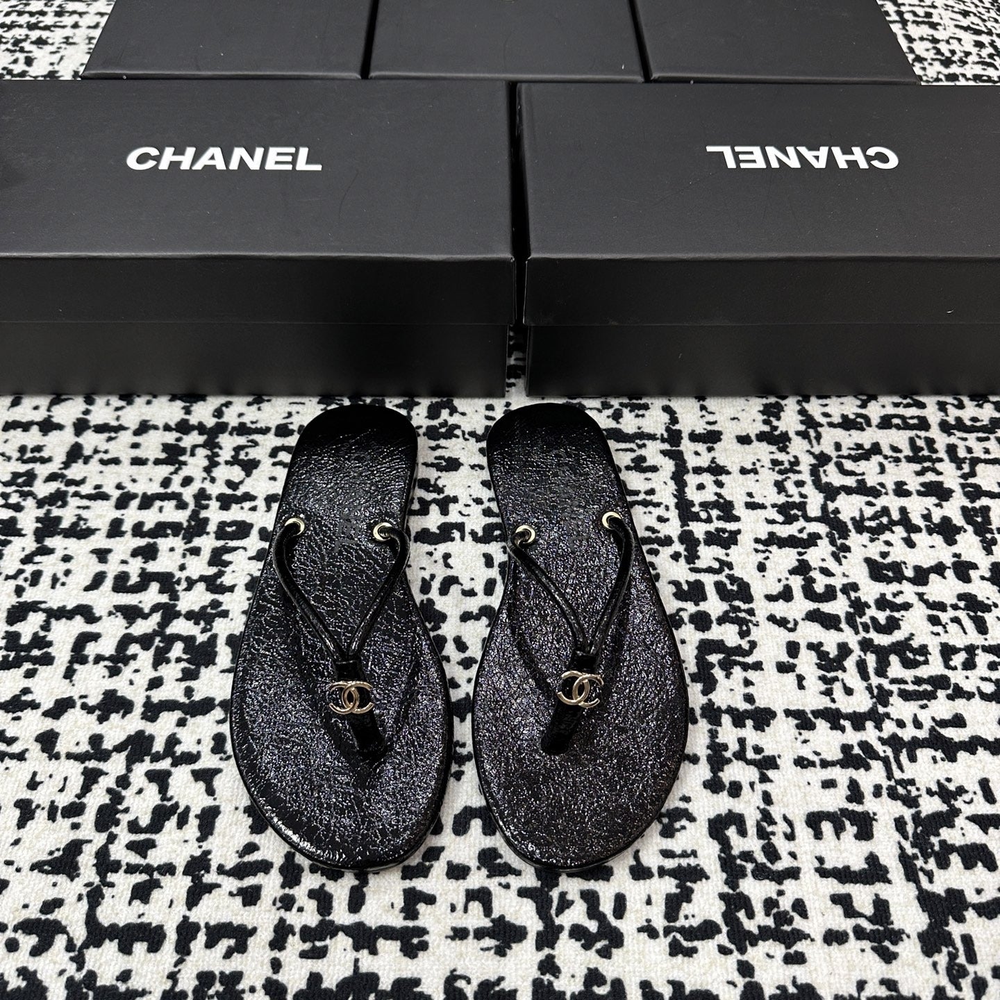 Chanel Lambskin Leather Slides