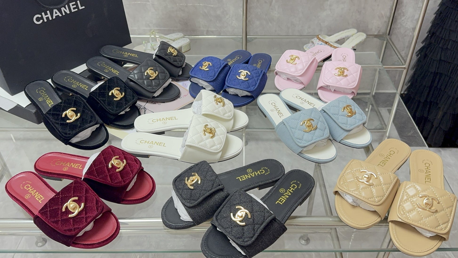 Chanel Lambskin Leather Slides