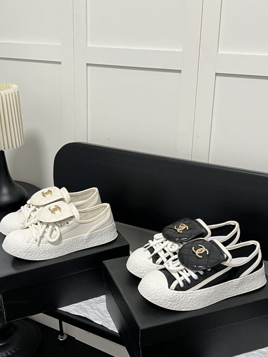 Chanel Leather Vintage-Finish Shoes