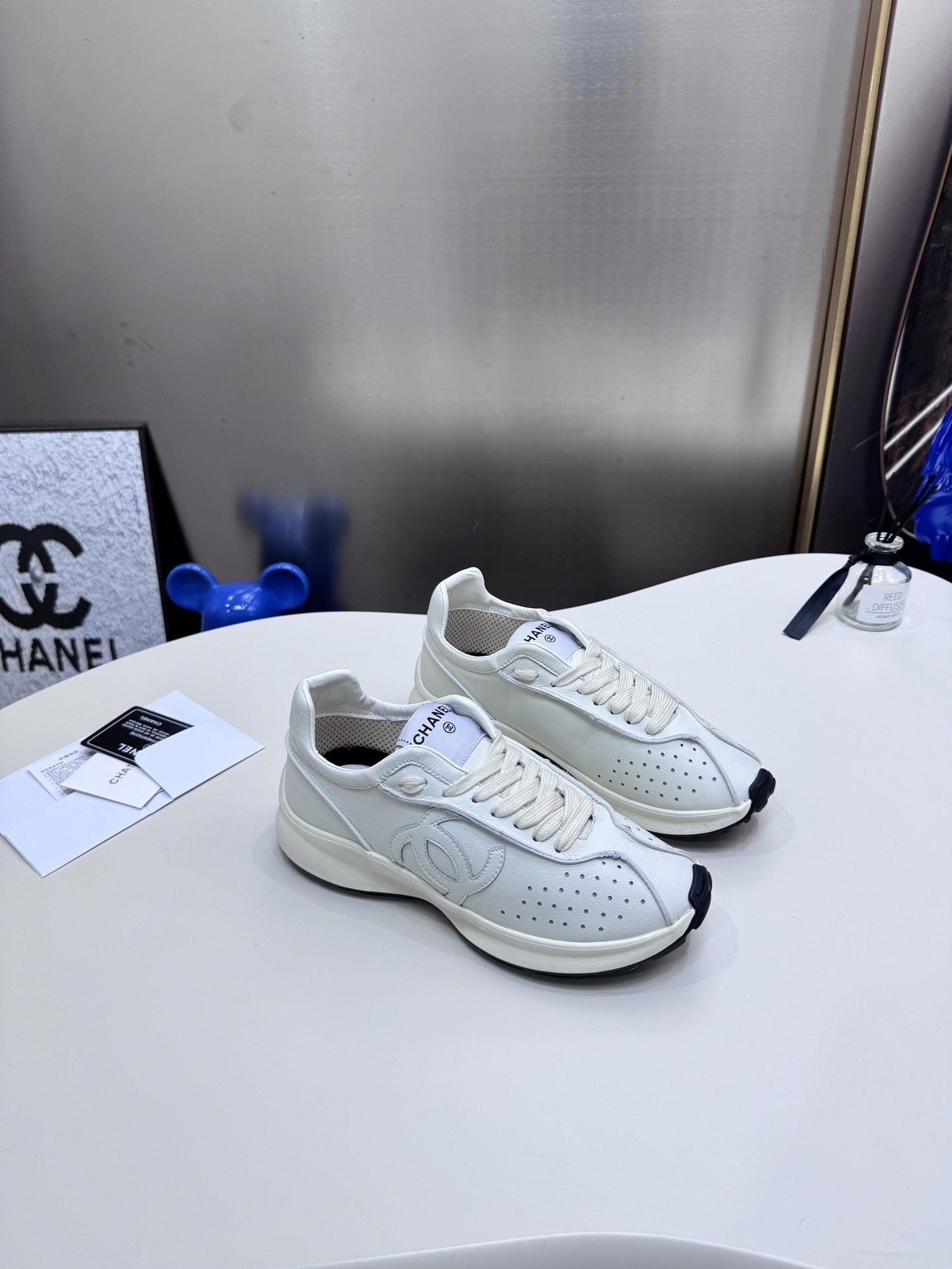 Chanel Leather Tennis Sneakers