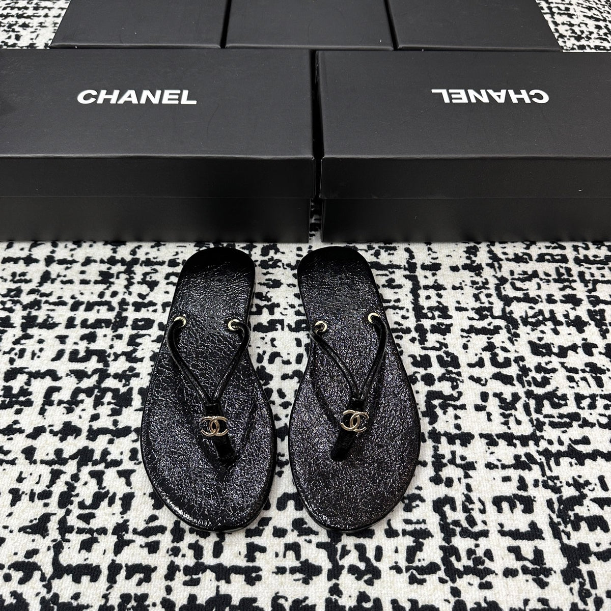 Chanel Lambskin Leather Slides