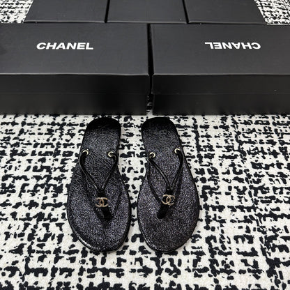 Chanel Lambskin Leather Slides