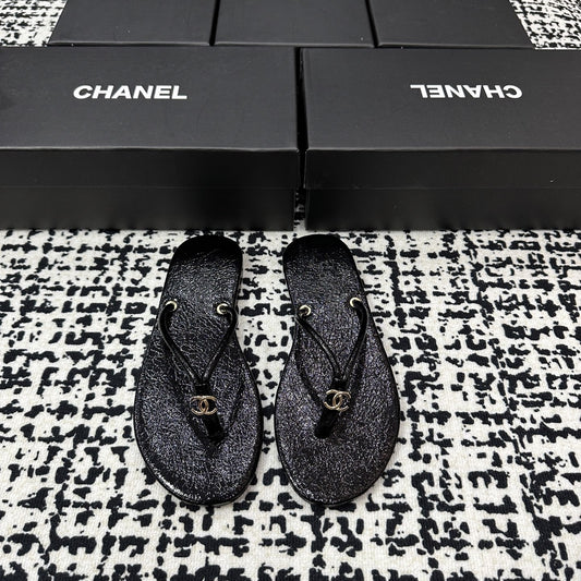 Chanel Lambskin Leather Slides