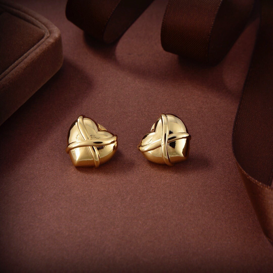 Saint Laurent Brass Heart Earrings