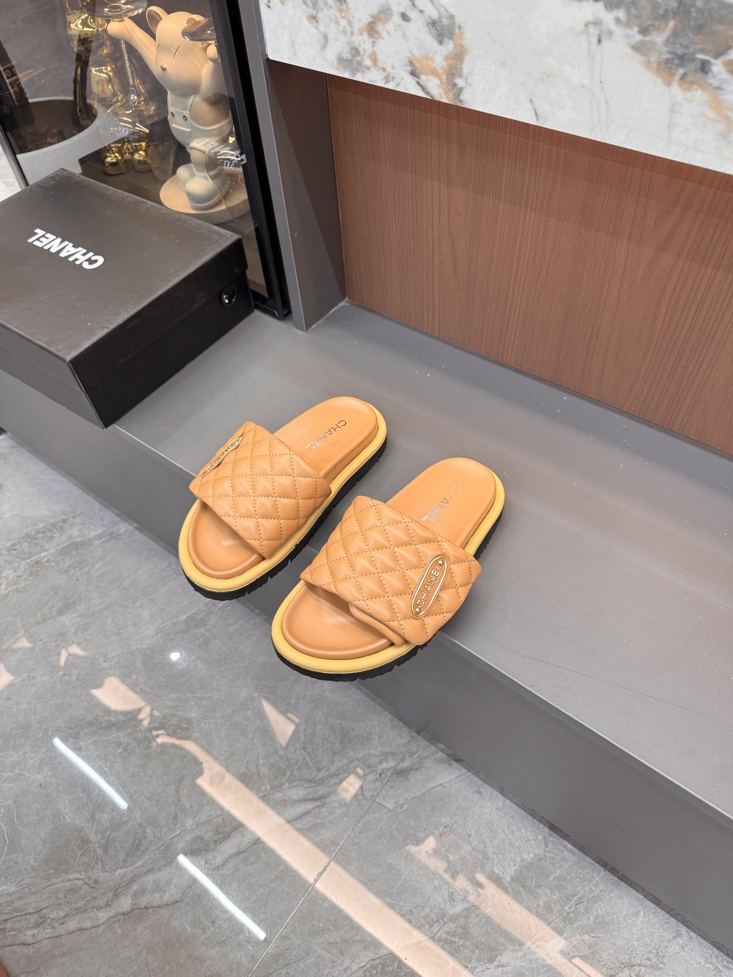Chanel Lambskin Leather Slides