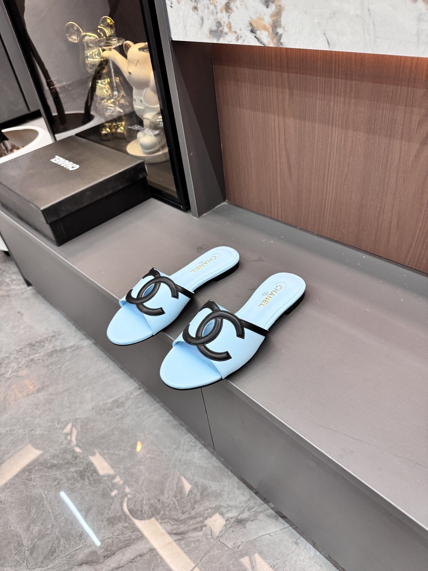 Chanel Lambskin Leather Openwork Slides