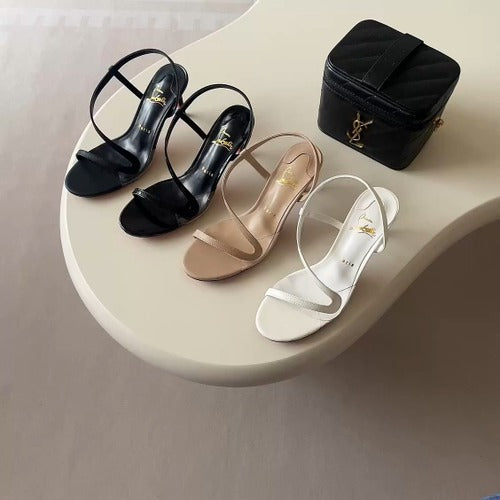 Christian Louboutin Patent Leather & Lambskin Leather Sandals