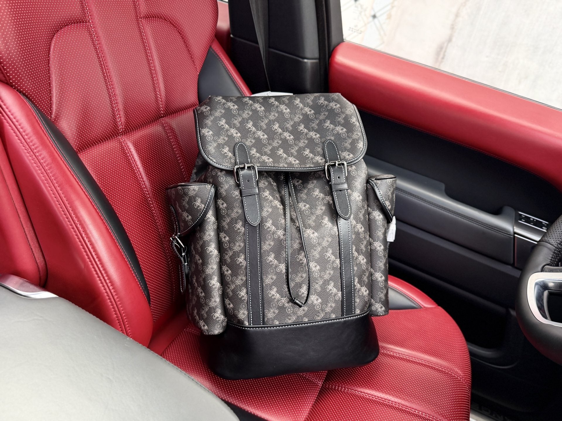 Coach Canvas Logo Backpack