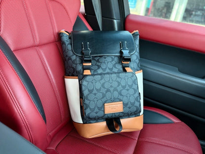 Coach Gray Canvas Logo Backpack