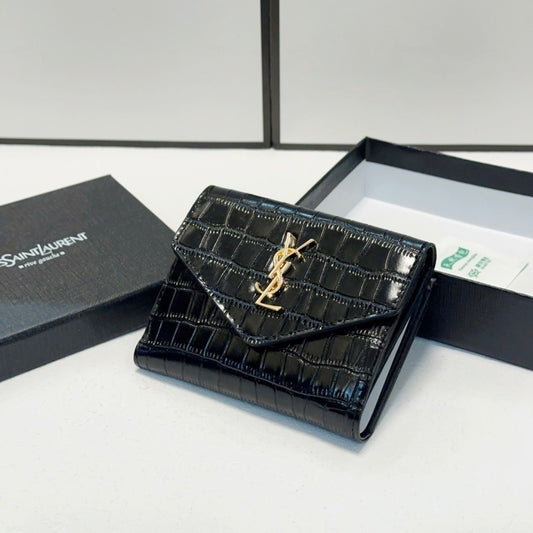 Saint Laurent Black Leather Wallet