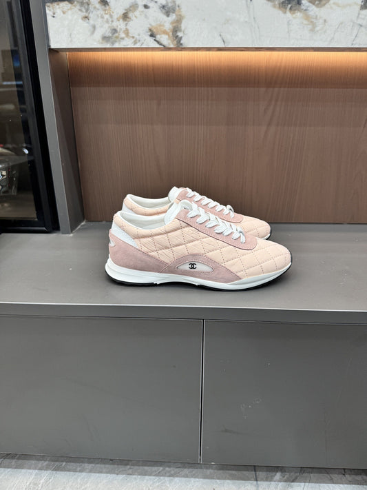 Chanel Black Lambskin Leather Logo Sneakers
