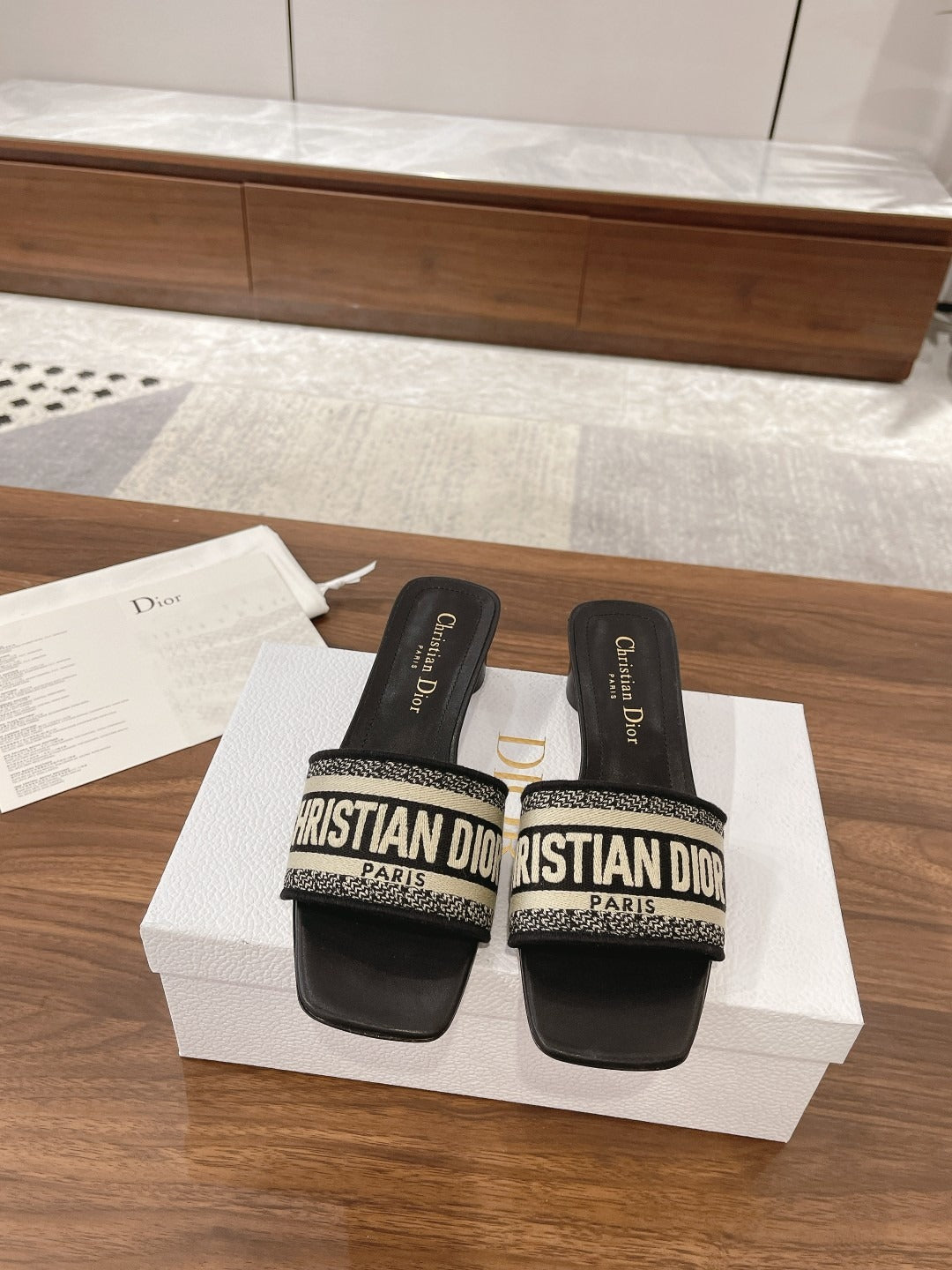 Dior Cotton & Leather Slides