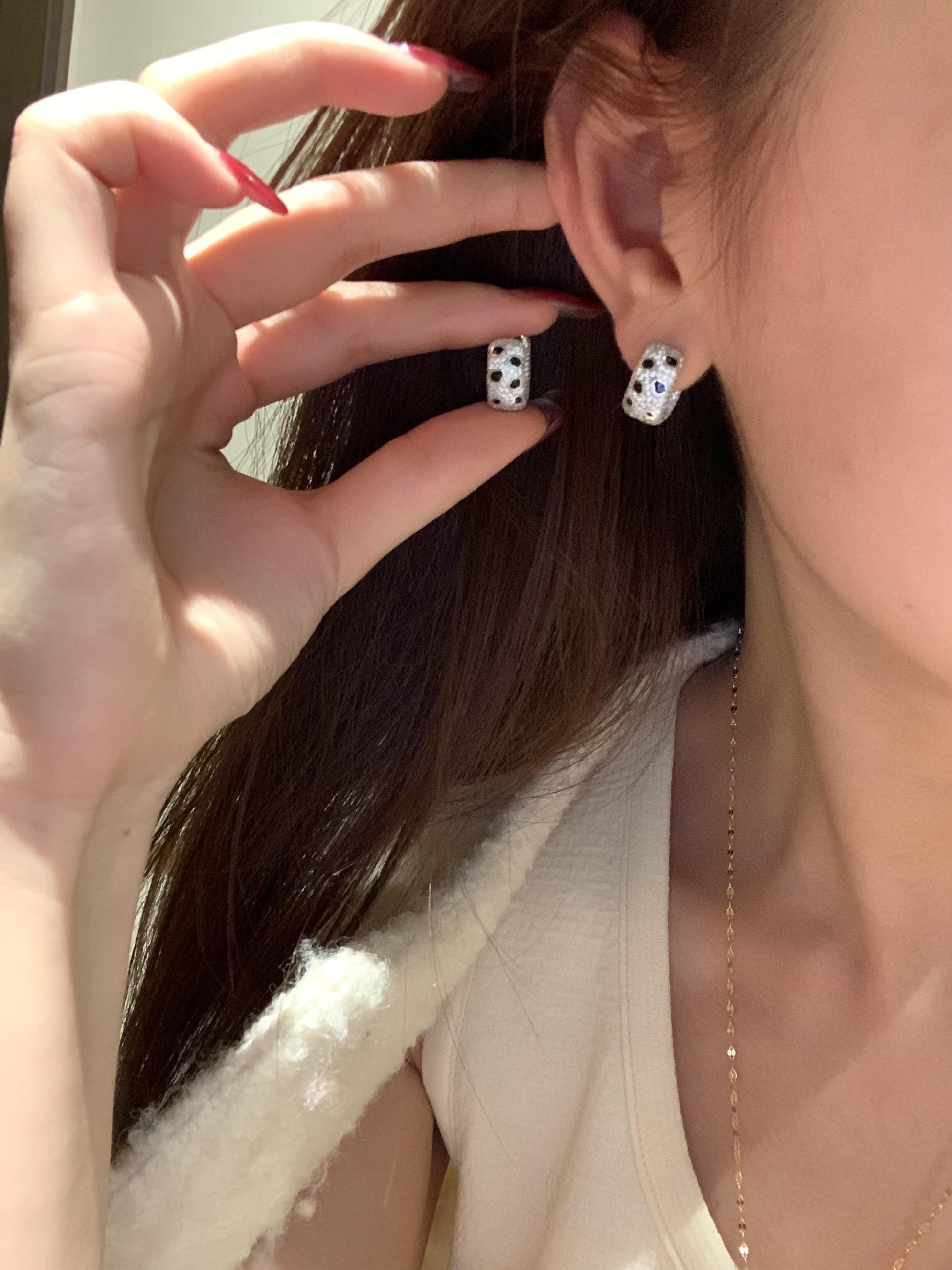 Cartier Silver Brass Leopard-Print Earrings