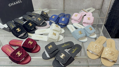 Chanel Lambskin Leather Slides