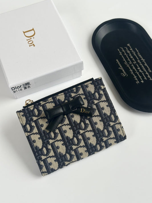 Dior Black Calfskin Leather Wallet