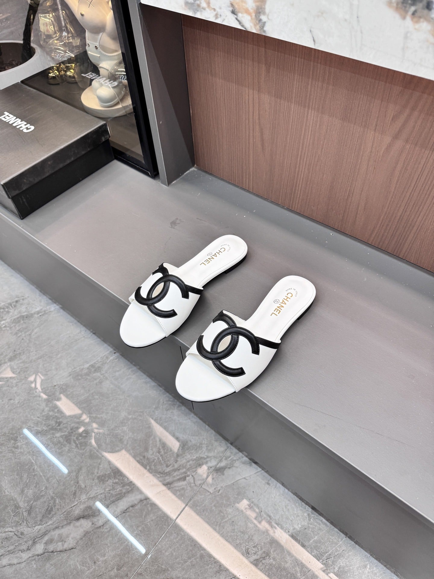 Chanel Lambskin Leather Openwork Slides