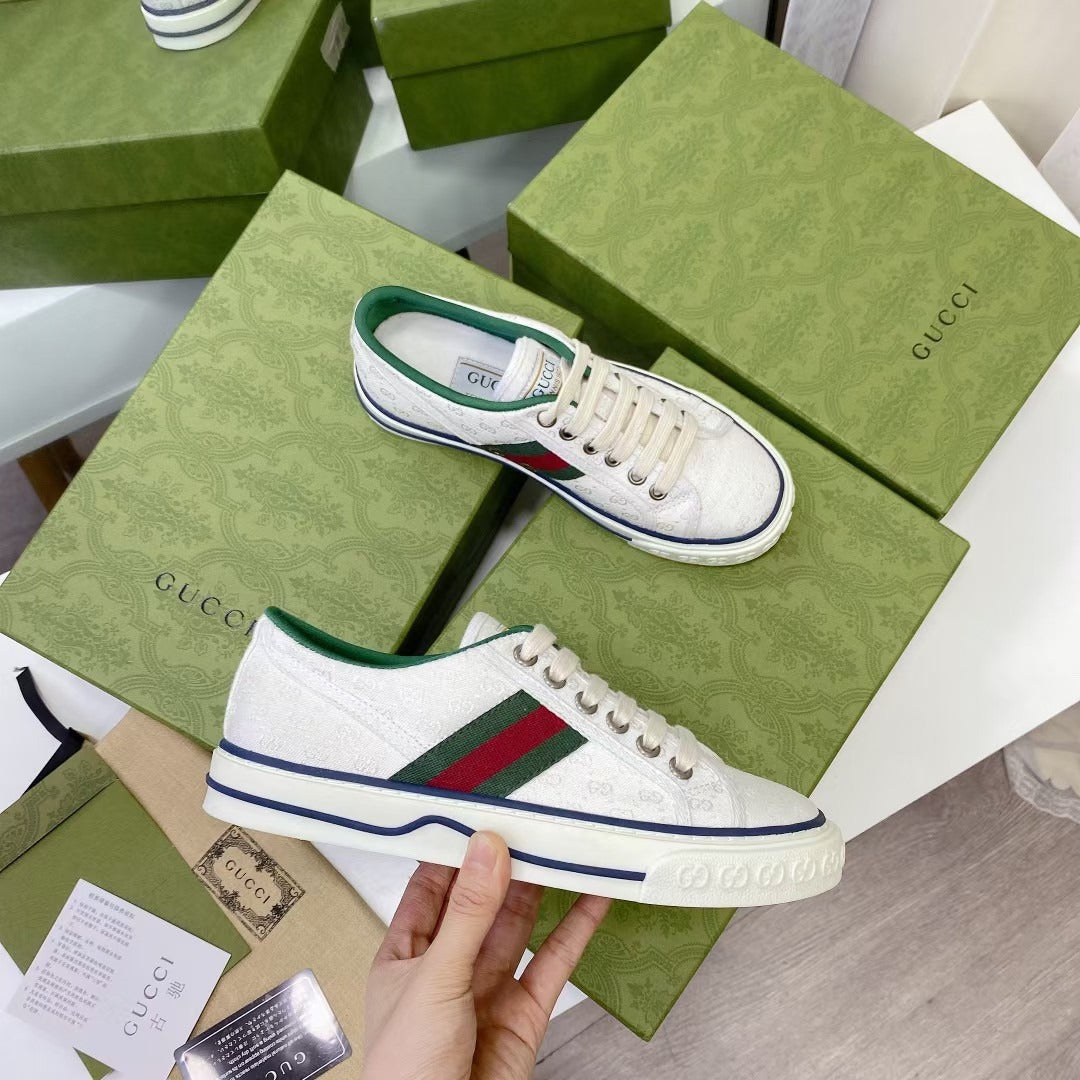 Gucci Canvas & Lambskin Leather Canvas Shoes
