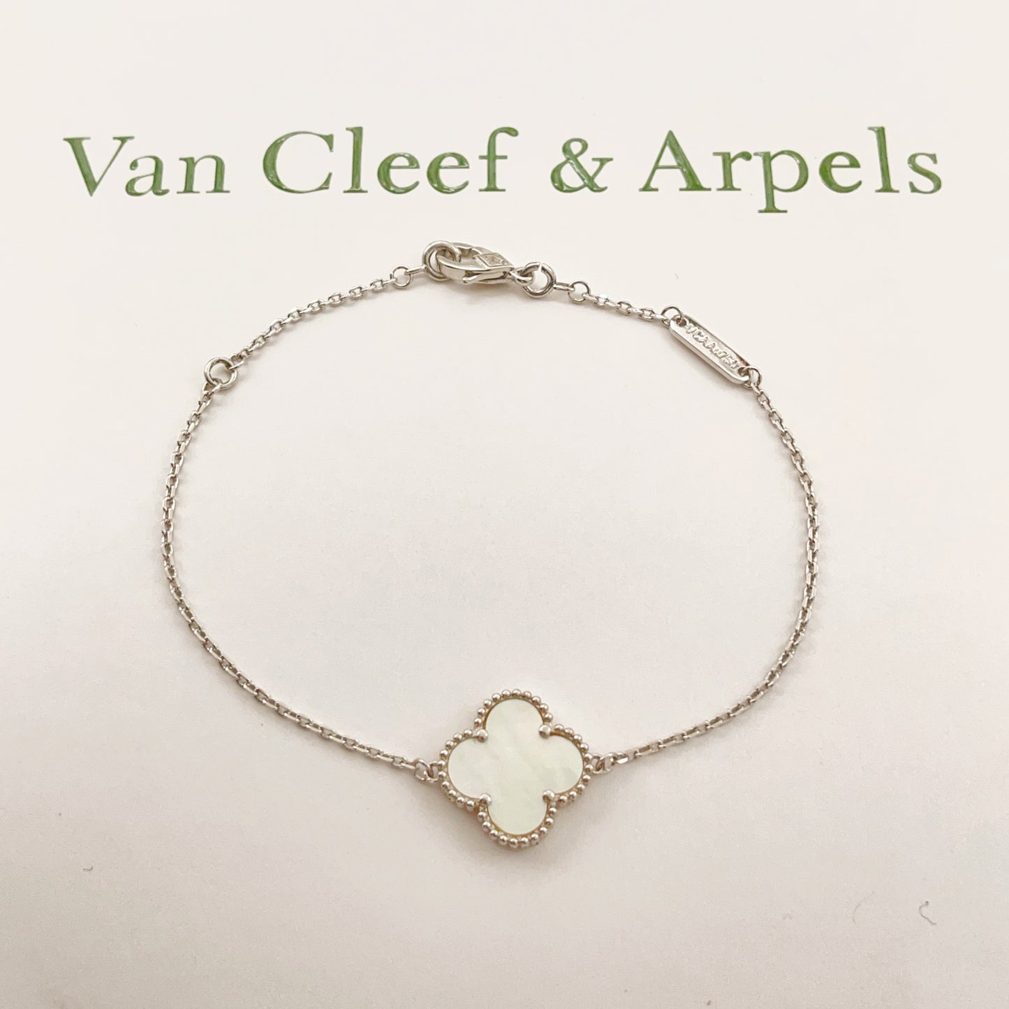 Van Cleef & Arpels Silver Brass Clover Bracelet