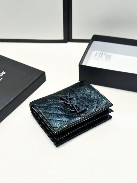 Saint Laurent Black Calfskin Leather Wallet