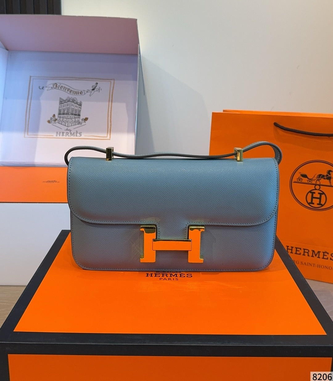 Hermes Leather Saddle Crossbody Bag