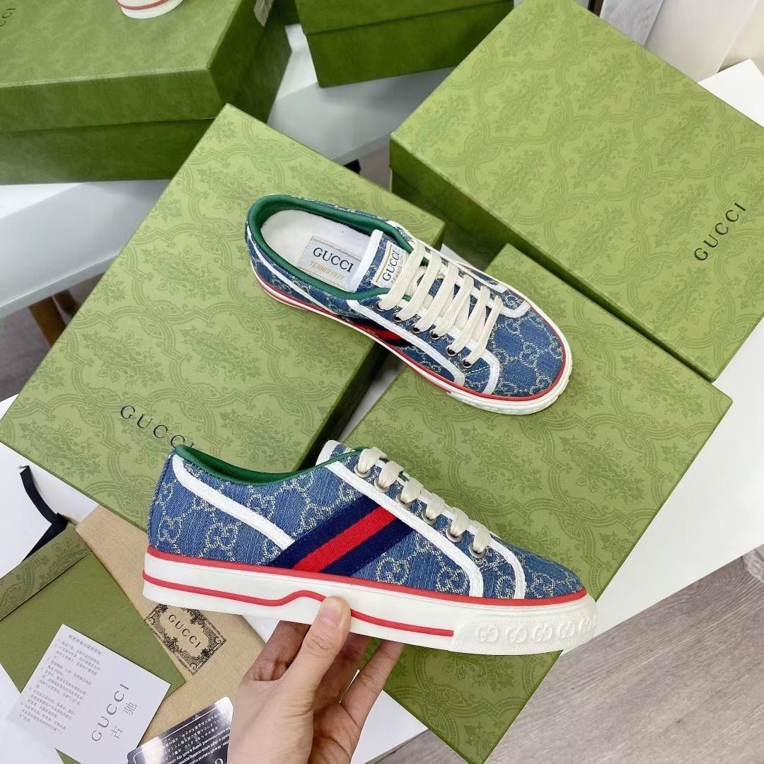 Gucci Canvas & Lambskin Leather Canvas Shoes