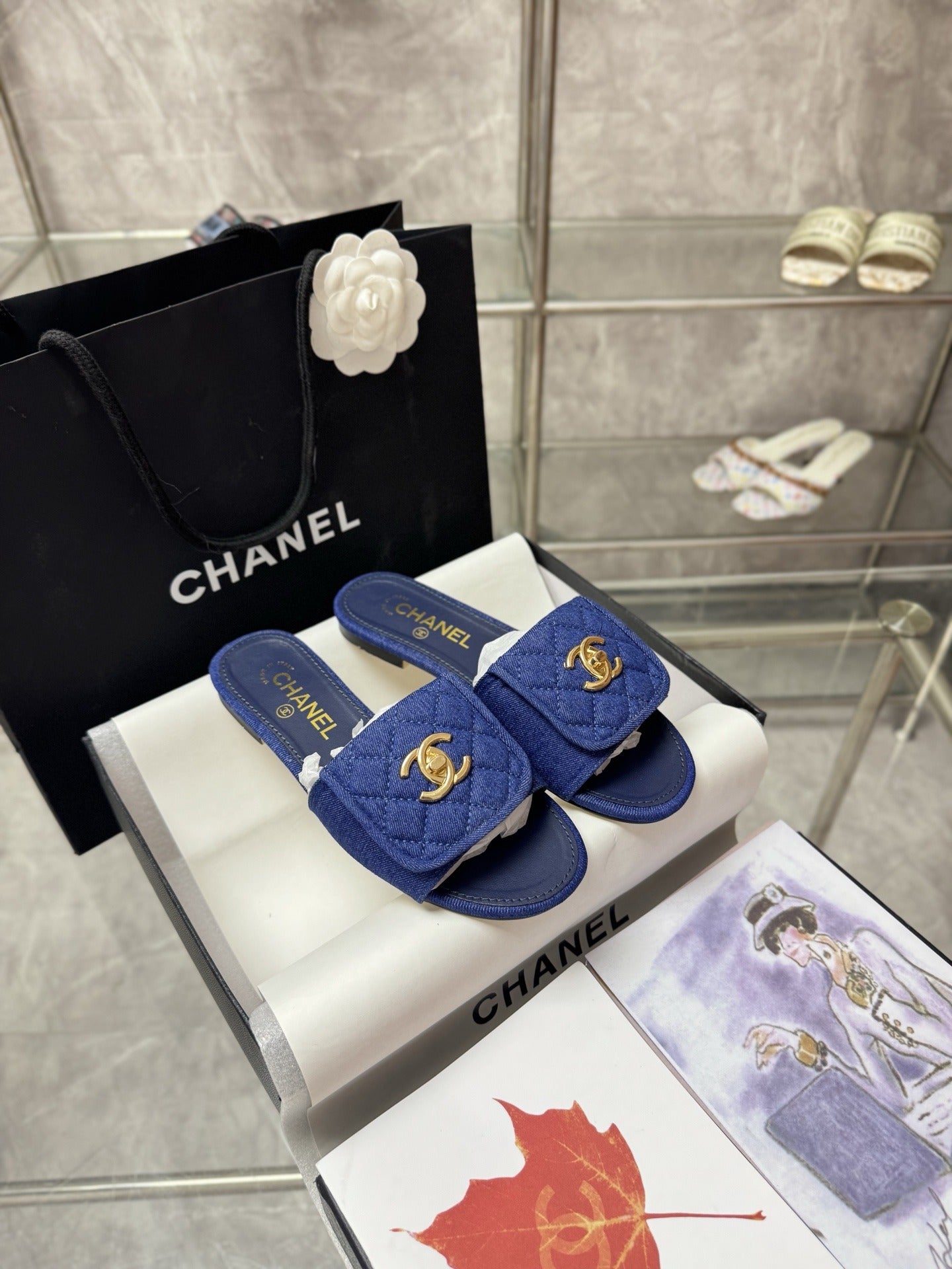 Chanel Lambskin Leather Slides