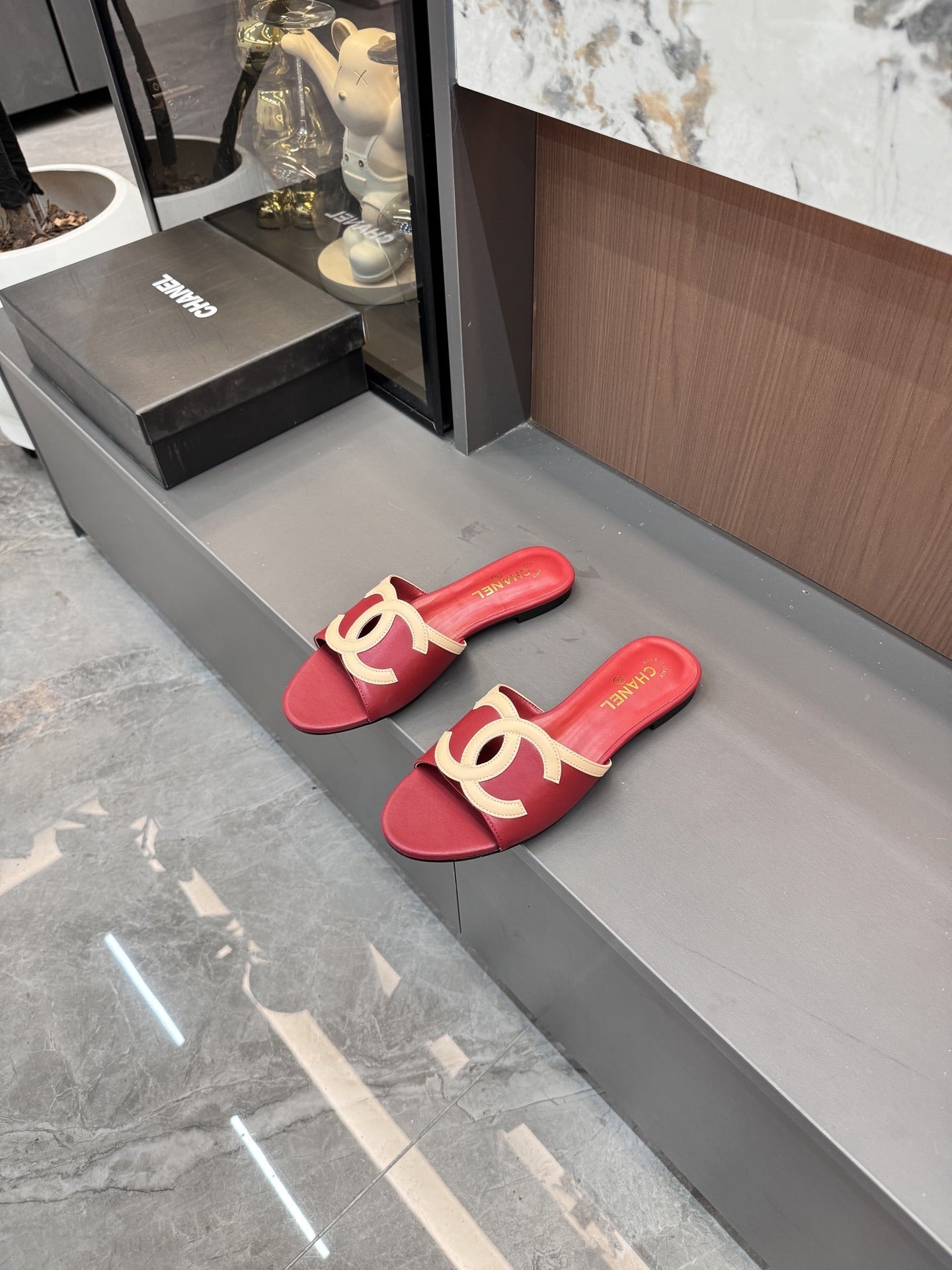 Chanel Lambskin Leather Openwork Slides