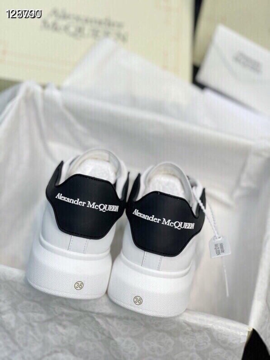 Alexander McQueen Women White Lambskin Leather Logo Sneakers