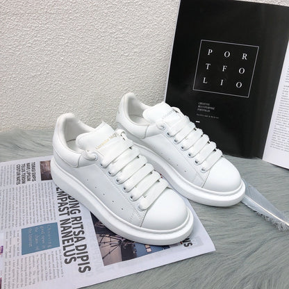 Alexander McQueen Lambskin Leather Logo Sneakers