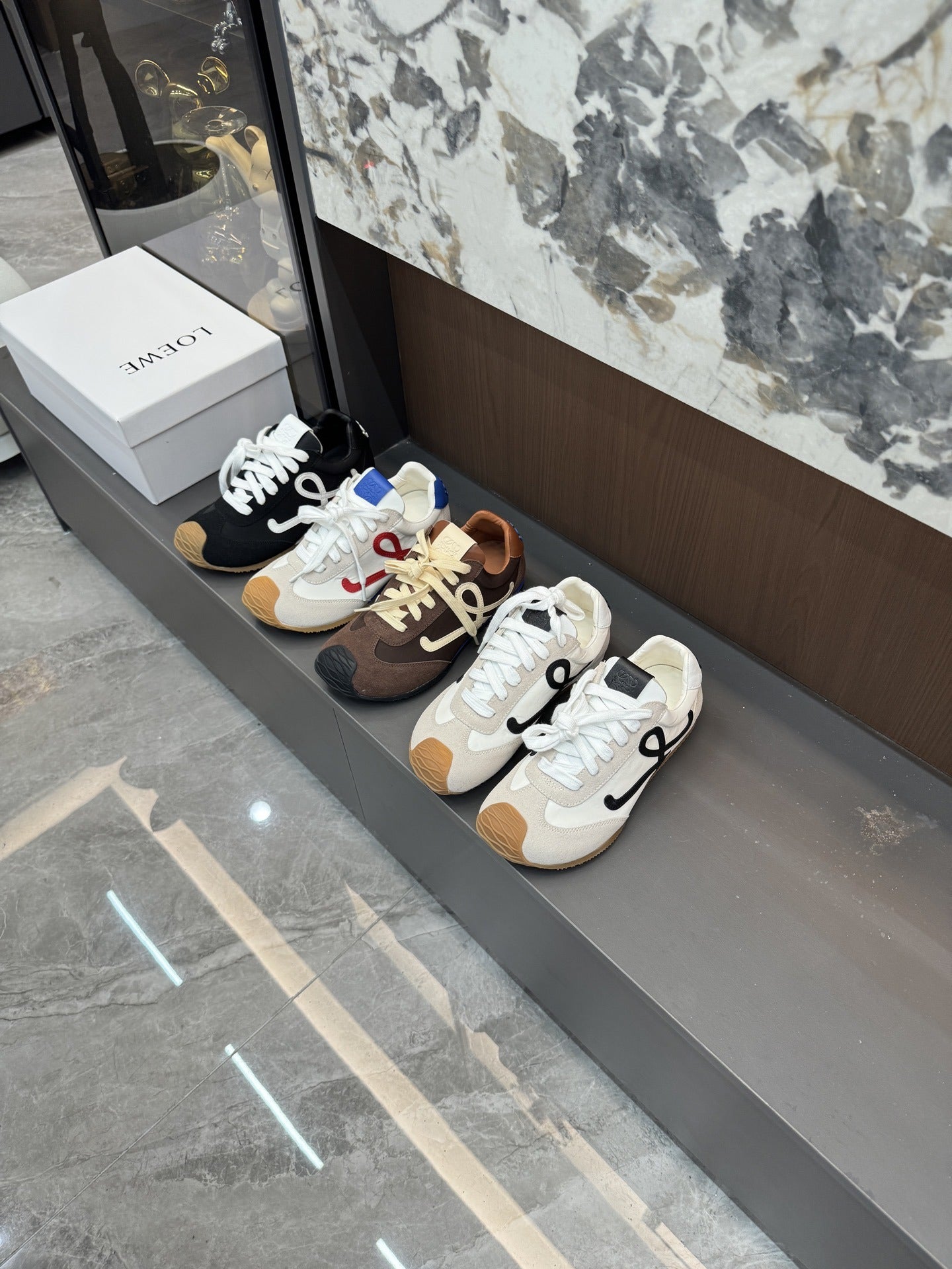 Loewe Black Nylon & Lambskin Leather Shoes