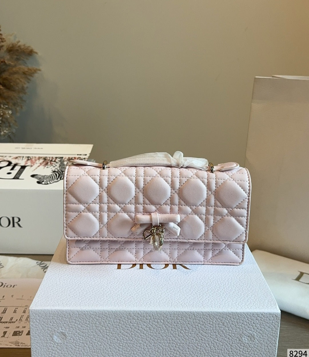 Dior White Bow Clutch