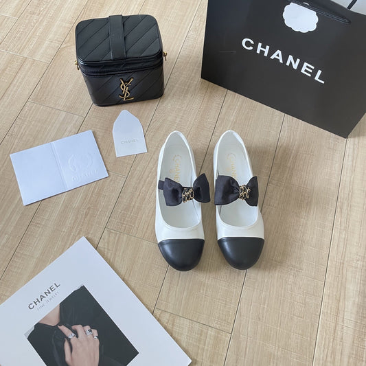 Chanel Leather Bow Shoes
