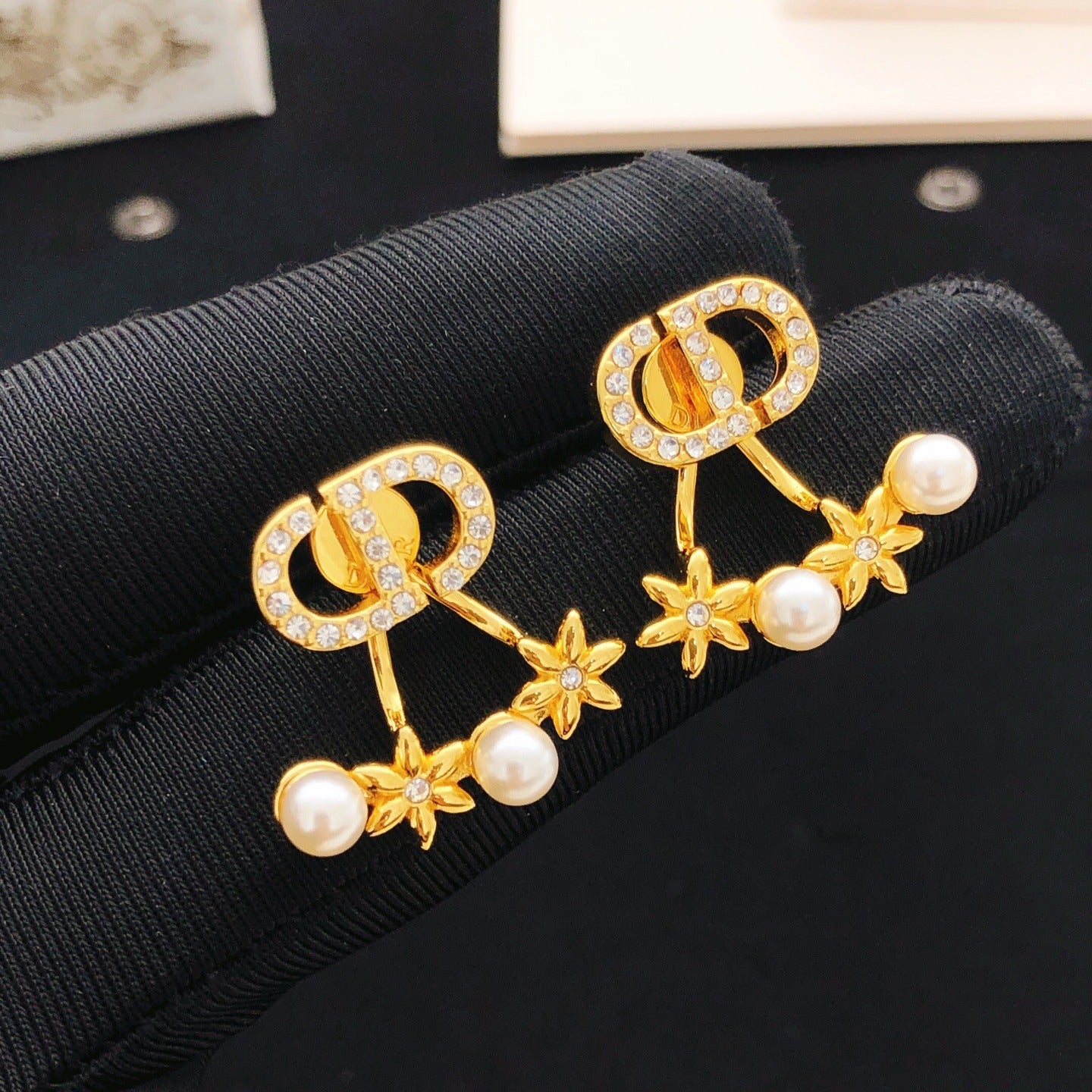 Dior Gold Brass Sunburst Earrings