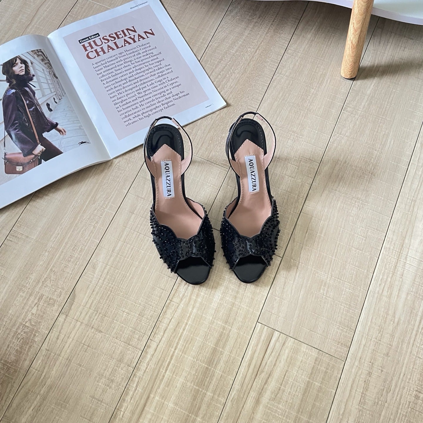 Aquazzura Lambskin Leather Crystal Sandals