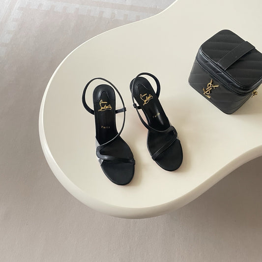 Christian Louboutin Patent Leather & Lambskin Leather Sandals