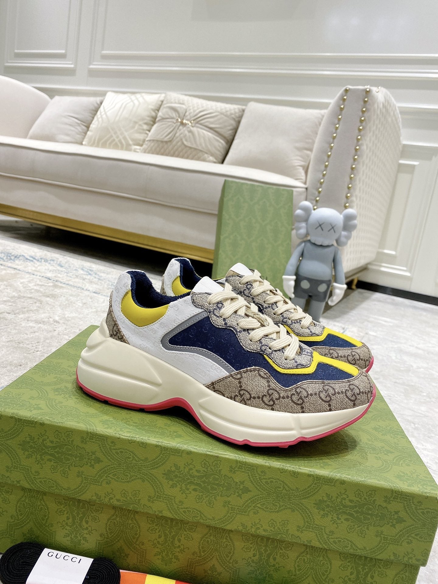 Gucci Lambskin Leather Logo Sneakers
