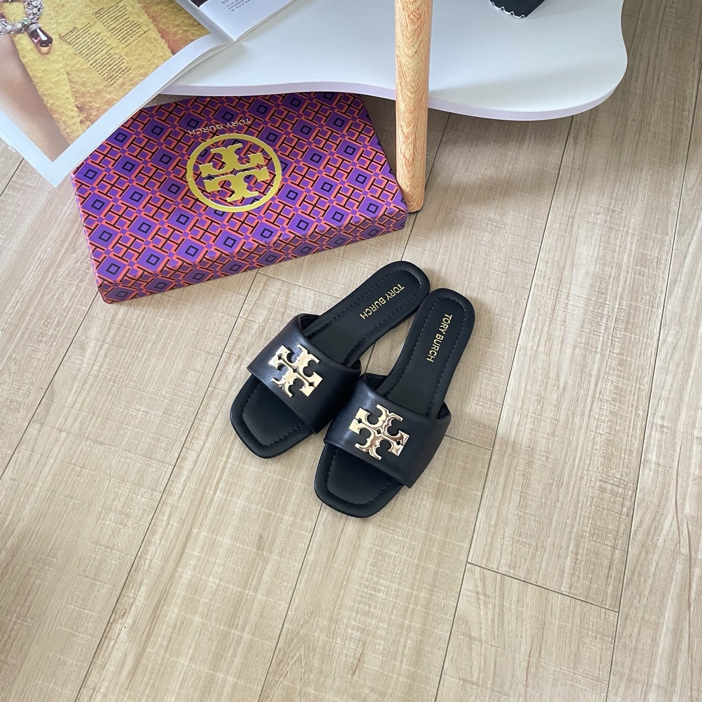 Tory Burch Patent Leather Slides