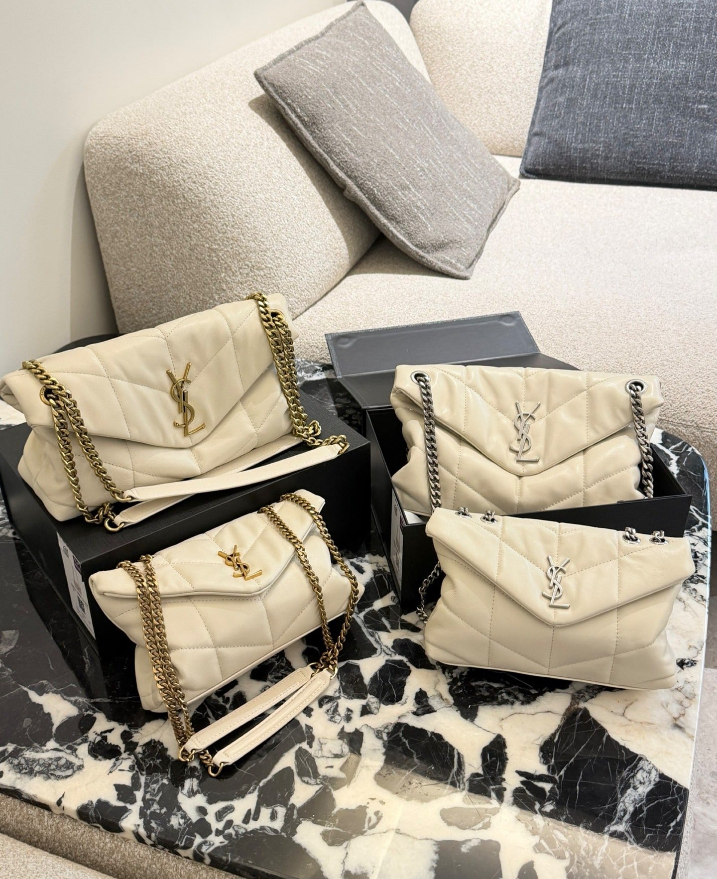 Saint Laurent Lambskin Leather Chain Handbag