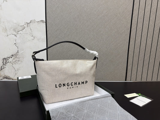Longchamp Cotton & Canvas Logo Crossbody Bag