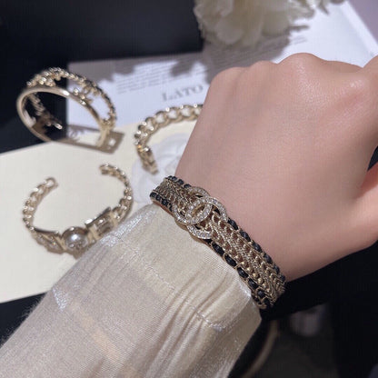 Chanel Black Brass Bracelet