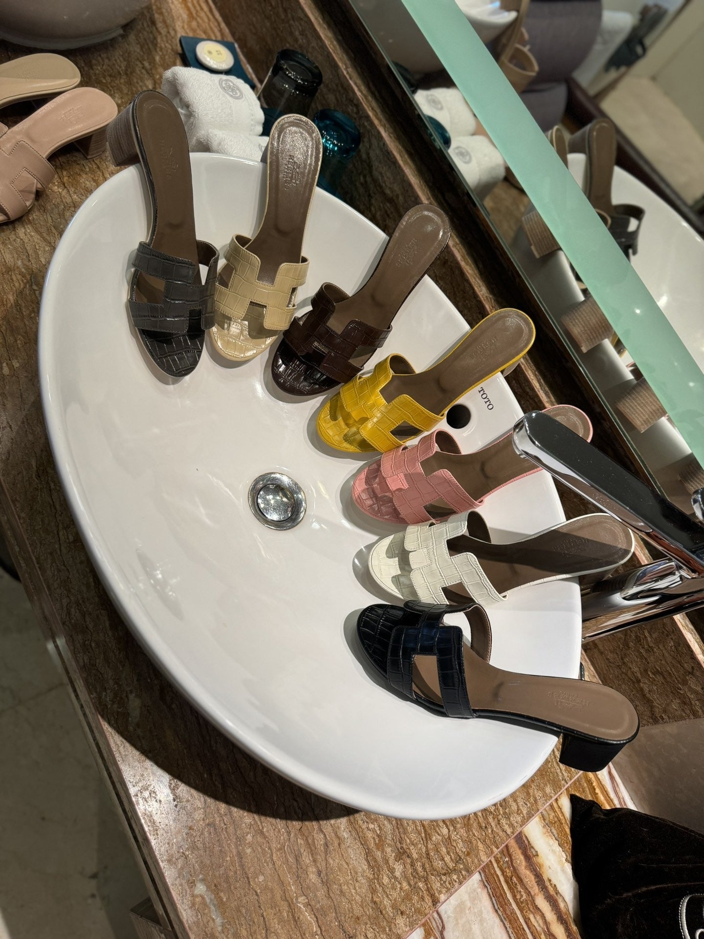 Hermes Leather Slides