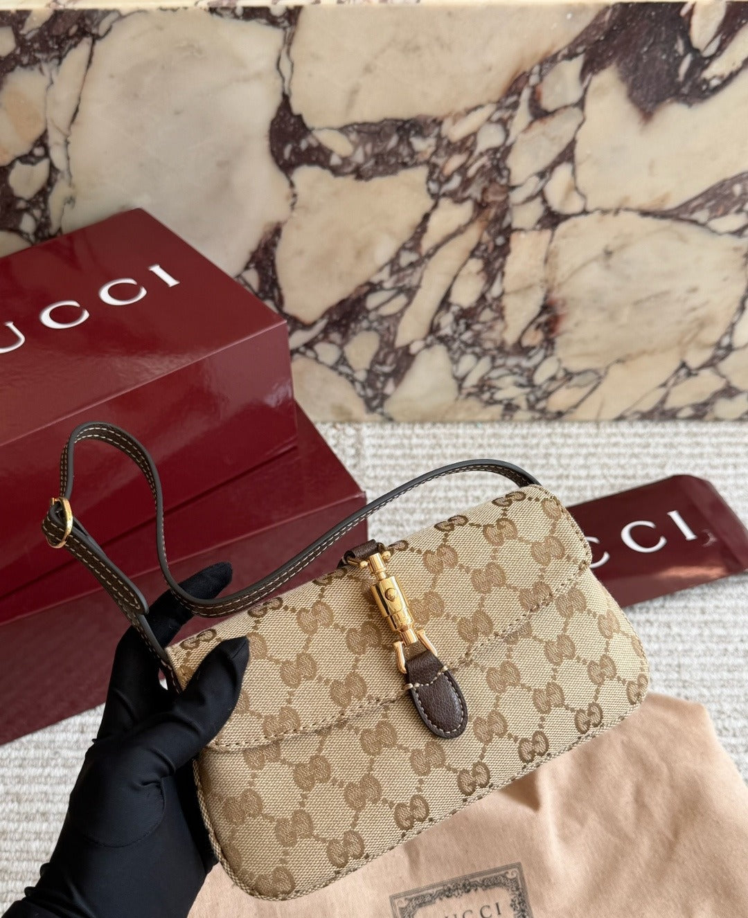 Gucci Leather Lock Shoulder Bag