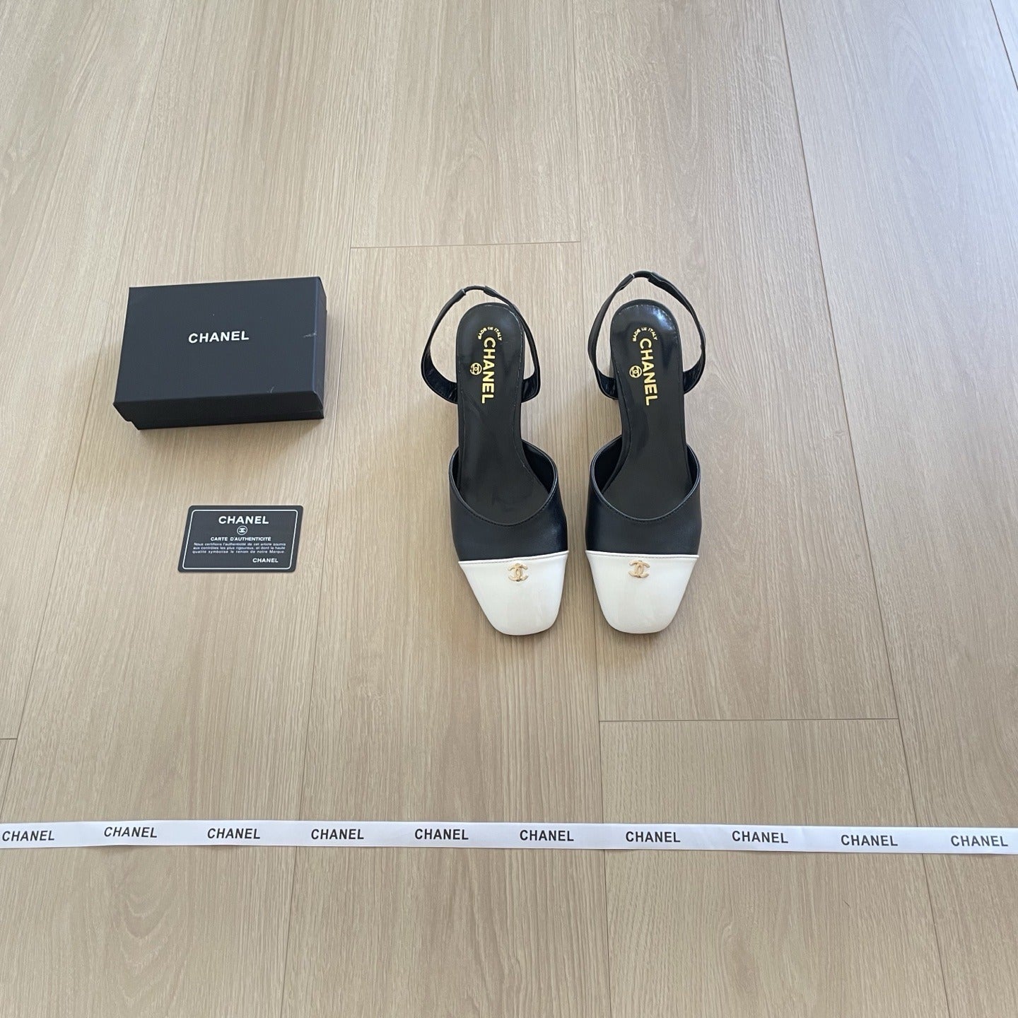 Chanel Leather Colorblock Sandals