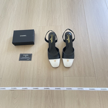 Chanel Leather Colorblock Sandals