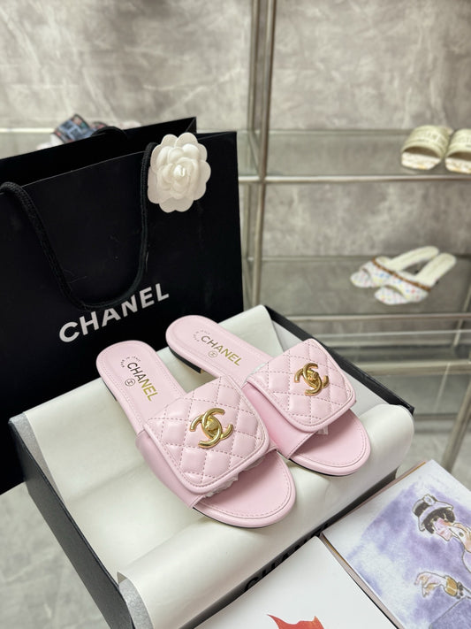 Chanel Lambskin Leather Slides