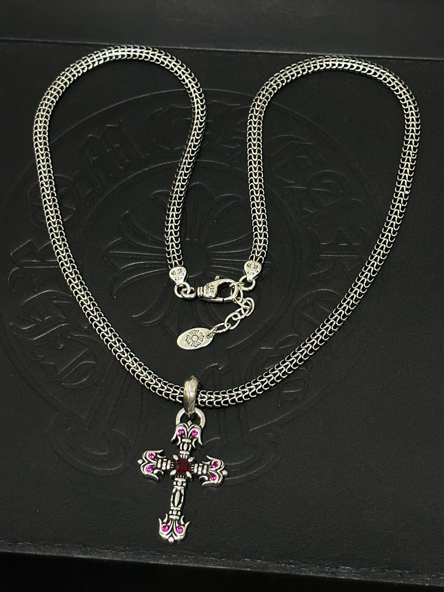 Chrome Hearts Sterling Silver Cross Necklace