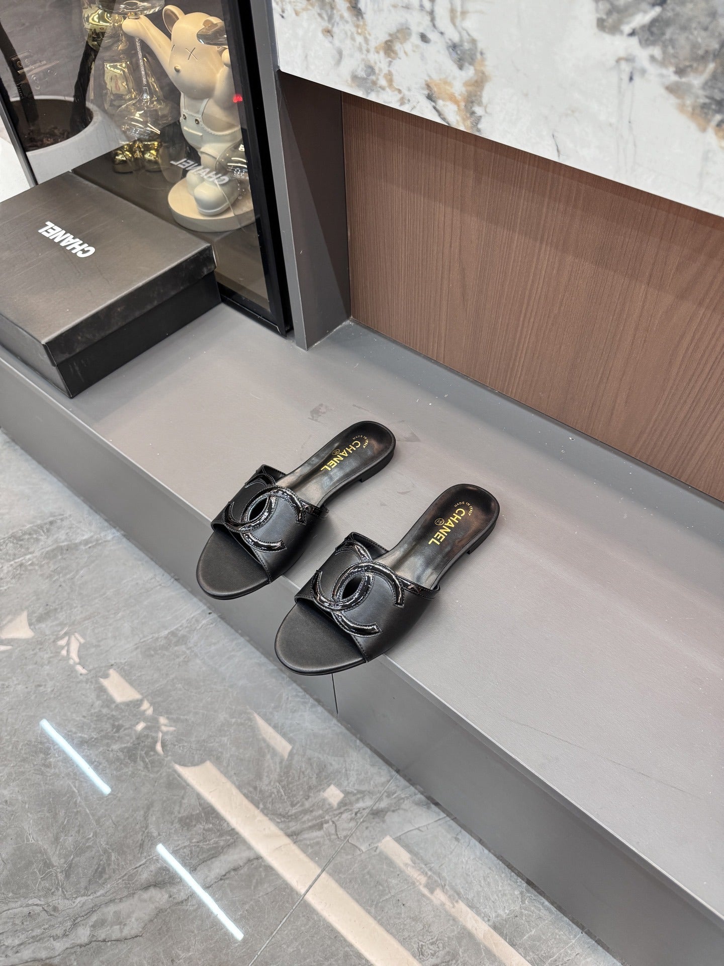 Chanel Lambskin Leather Openwork Slides