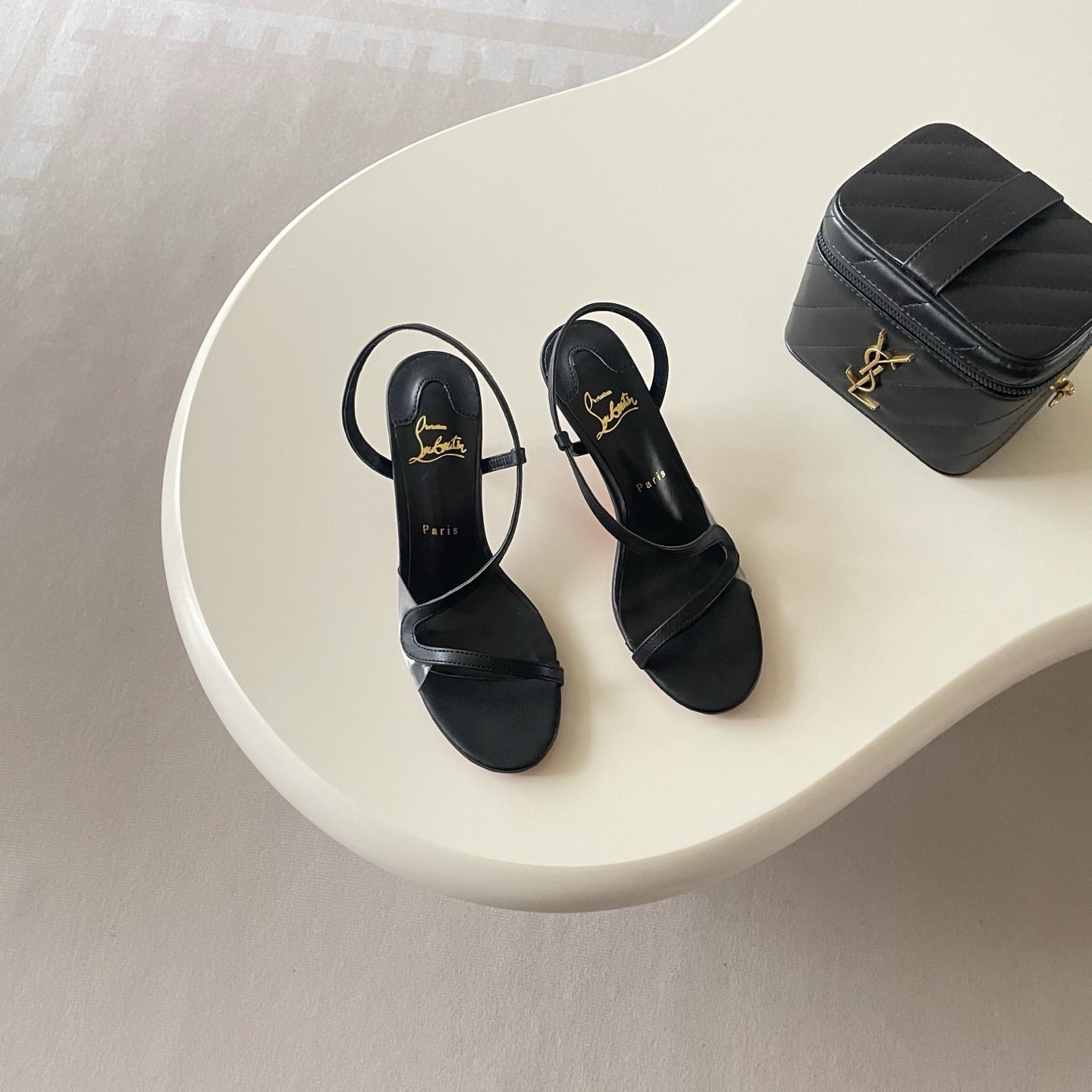 Christian Louboutin Patent Leather & Lambskin Leather Sandals