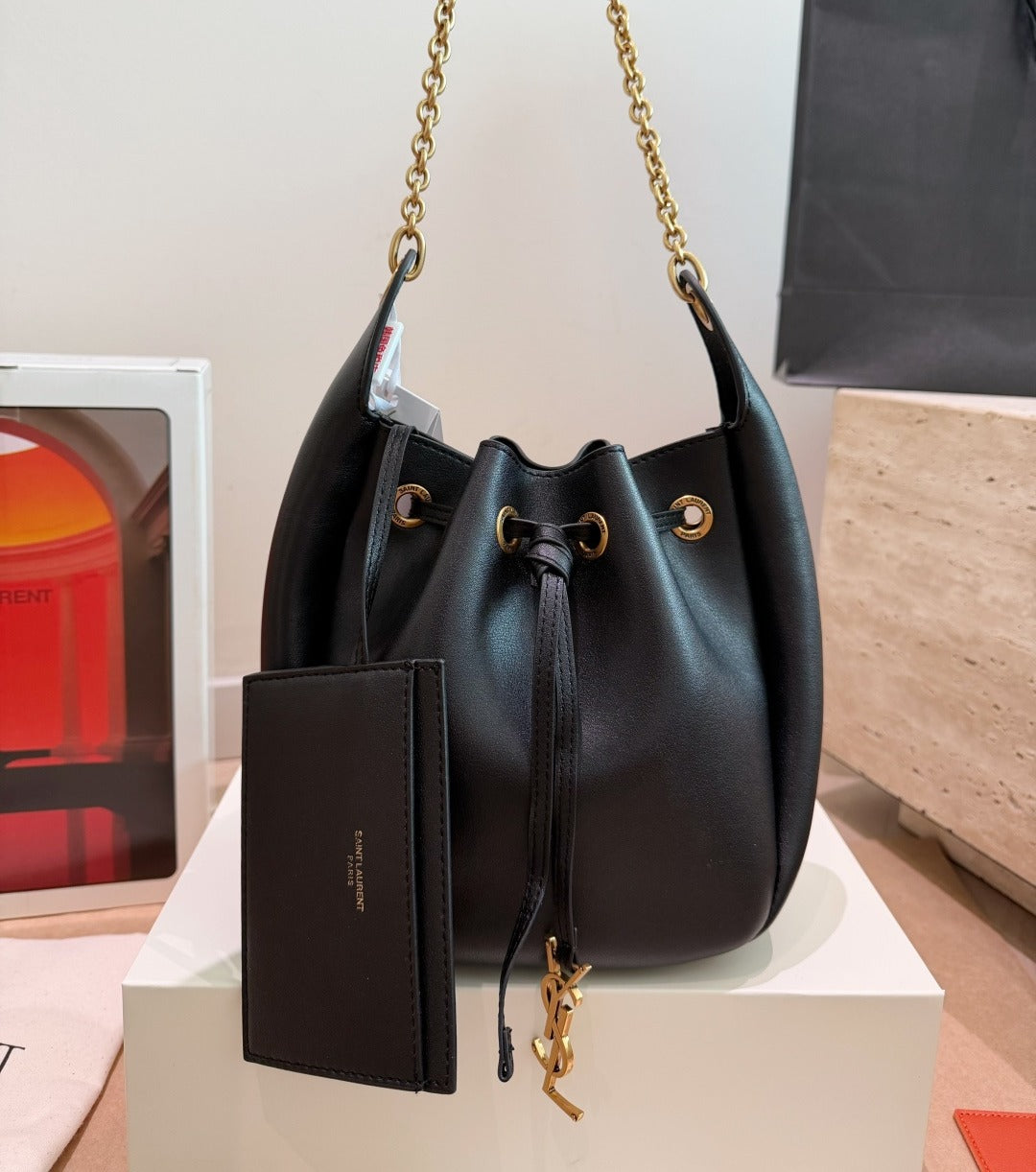 Saint Laurent Black Vintage-Finish Handbag